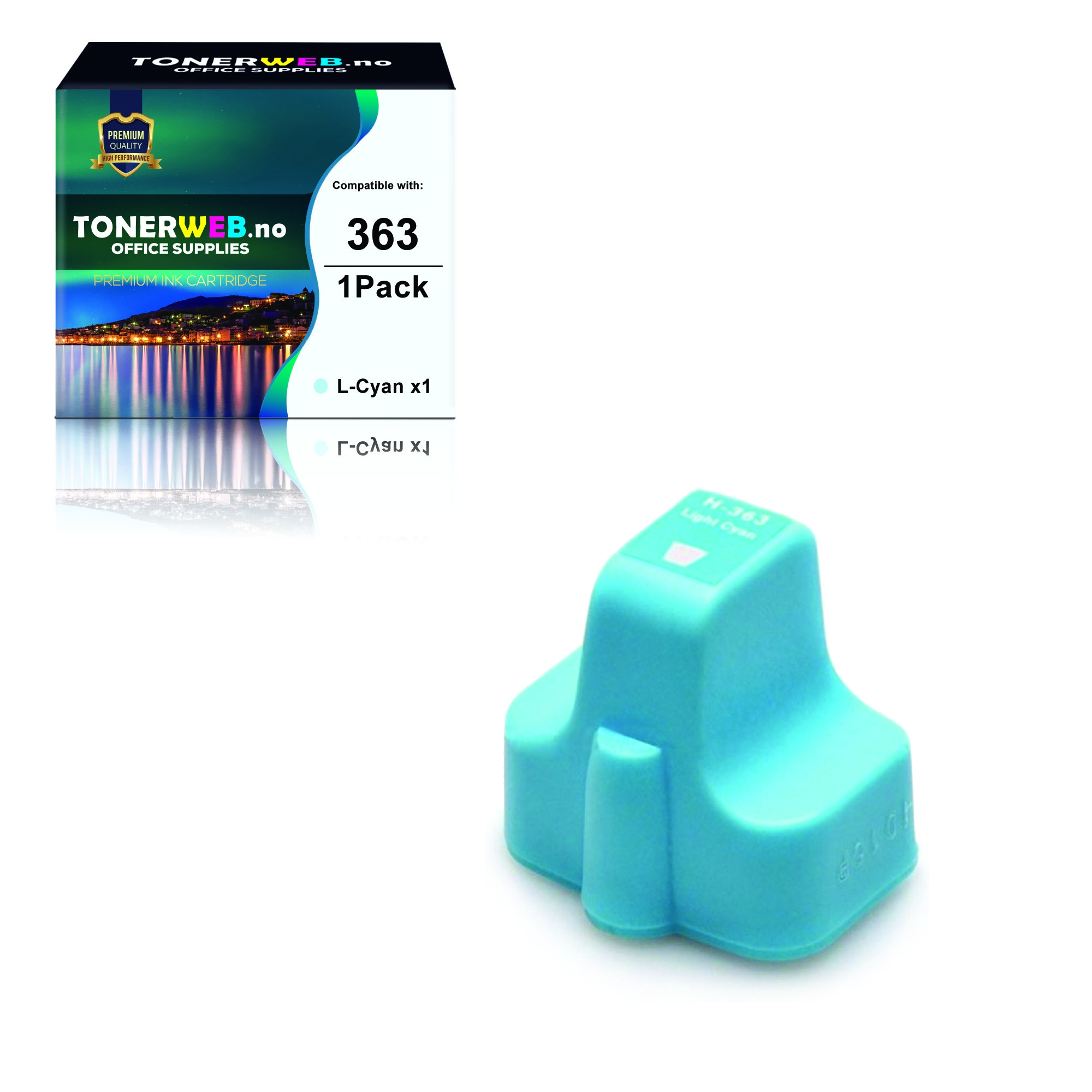 BildeHP 363 LC (lys cyan) blekkpatron 11,4 ml - kompatibel