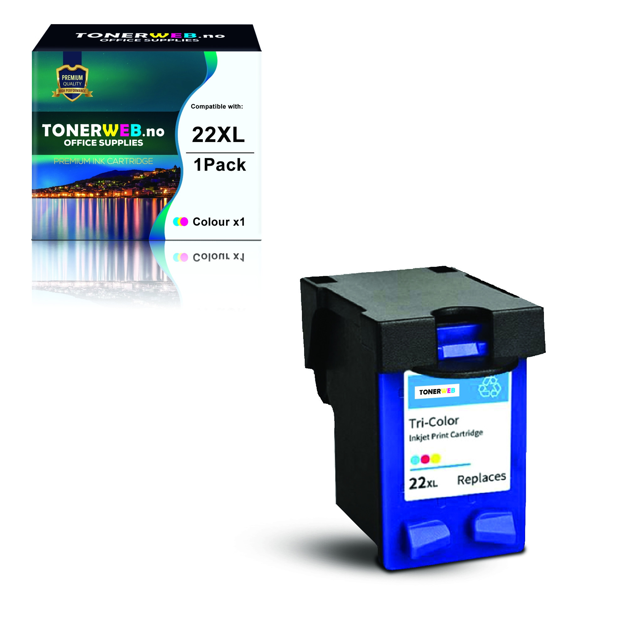 BildeBlekkpatron, erstatter HP Blekkpatron 3-Farge 22XL (16 ml)