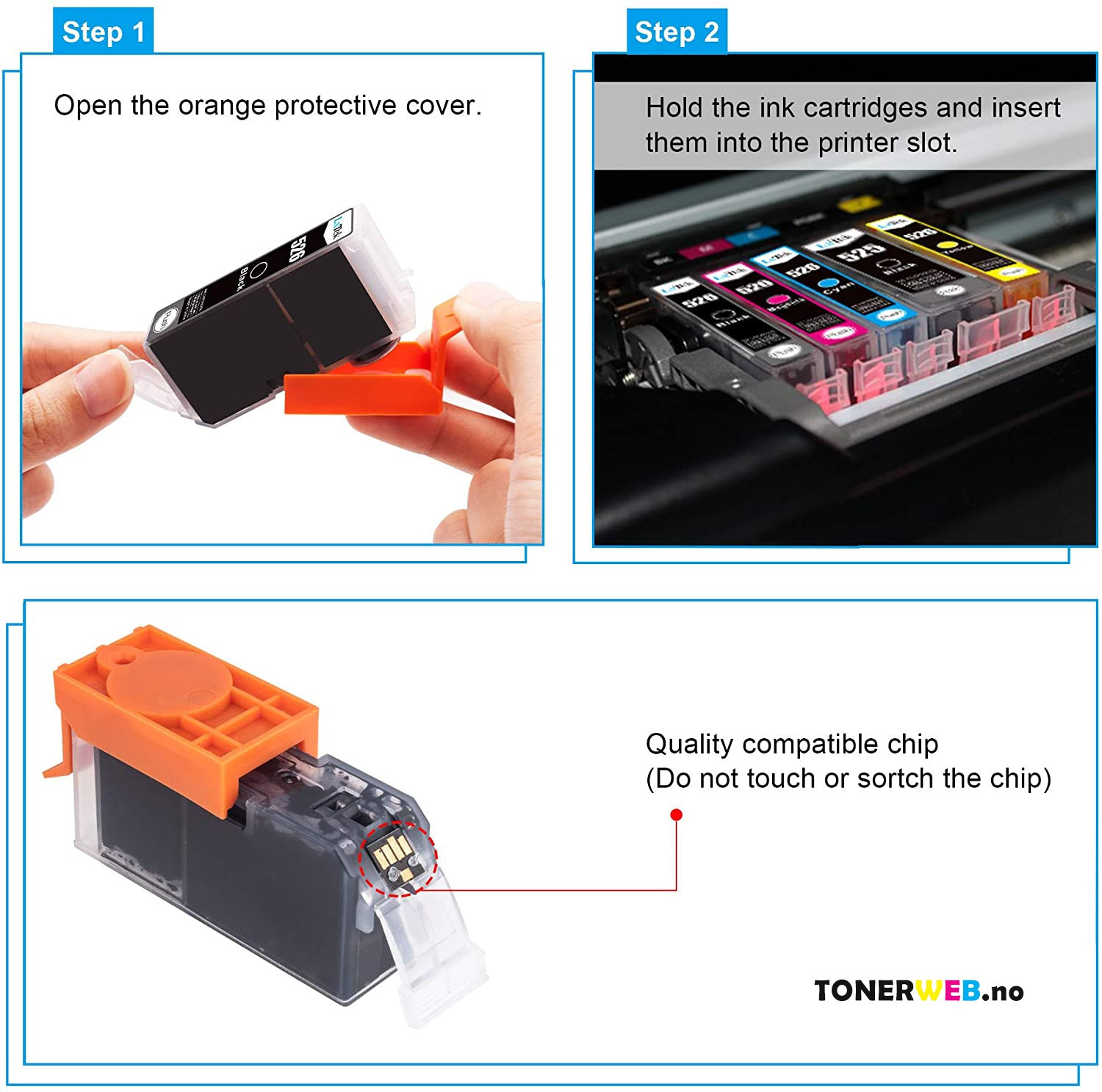 Canon PGI-525 BK/CLI-526 BK/C/M/Y (svart/cyan/magenta/gul) blekkpatroner 5-pakk 1 x 19,4 ml / 4 x 9 ml - kompatibel