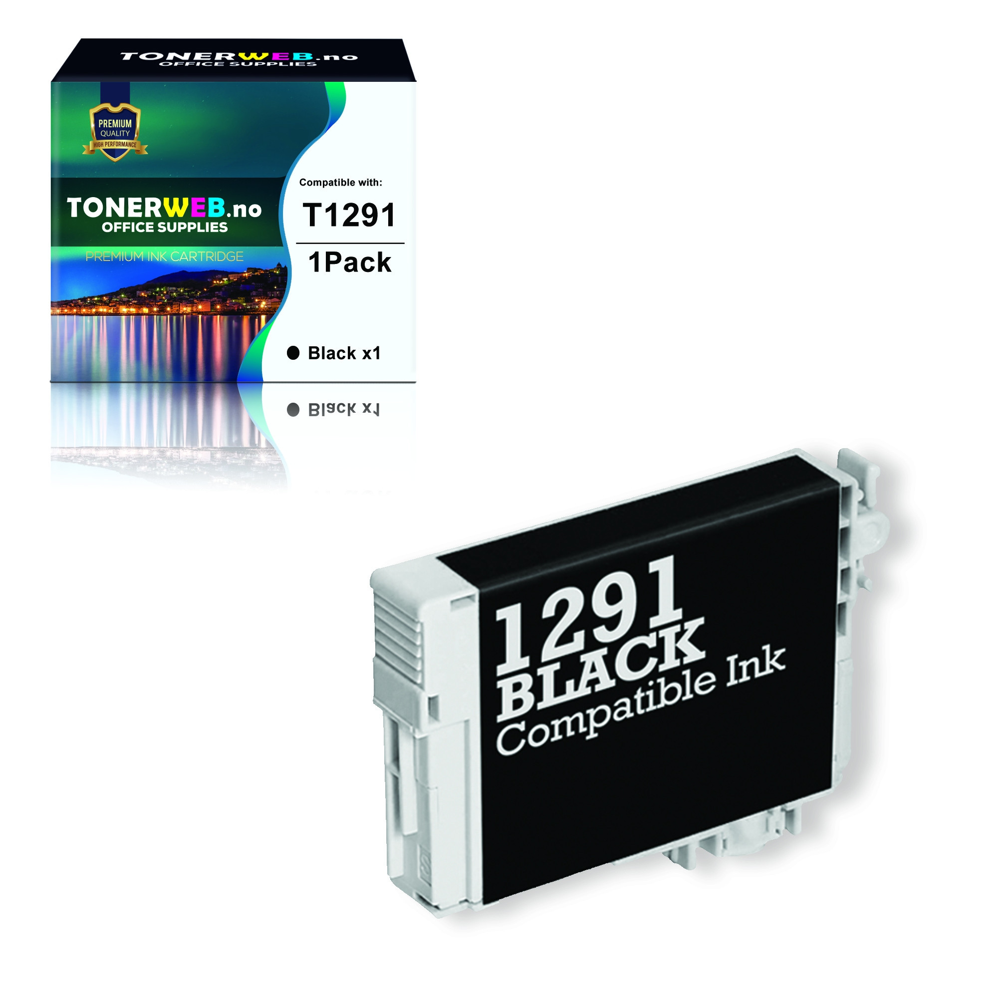BildeEpson T1291XL BK (svart) blekkpatron 15 ml - kompatibel