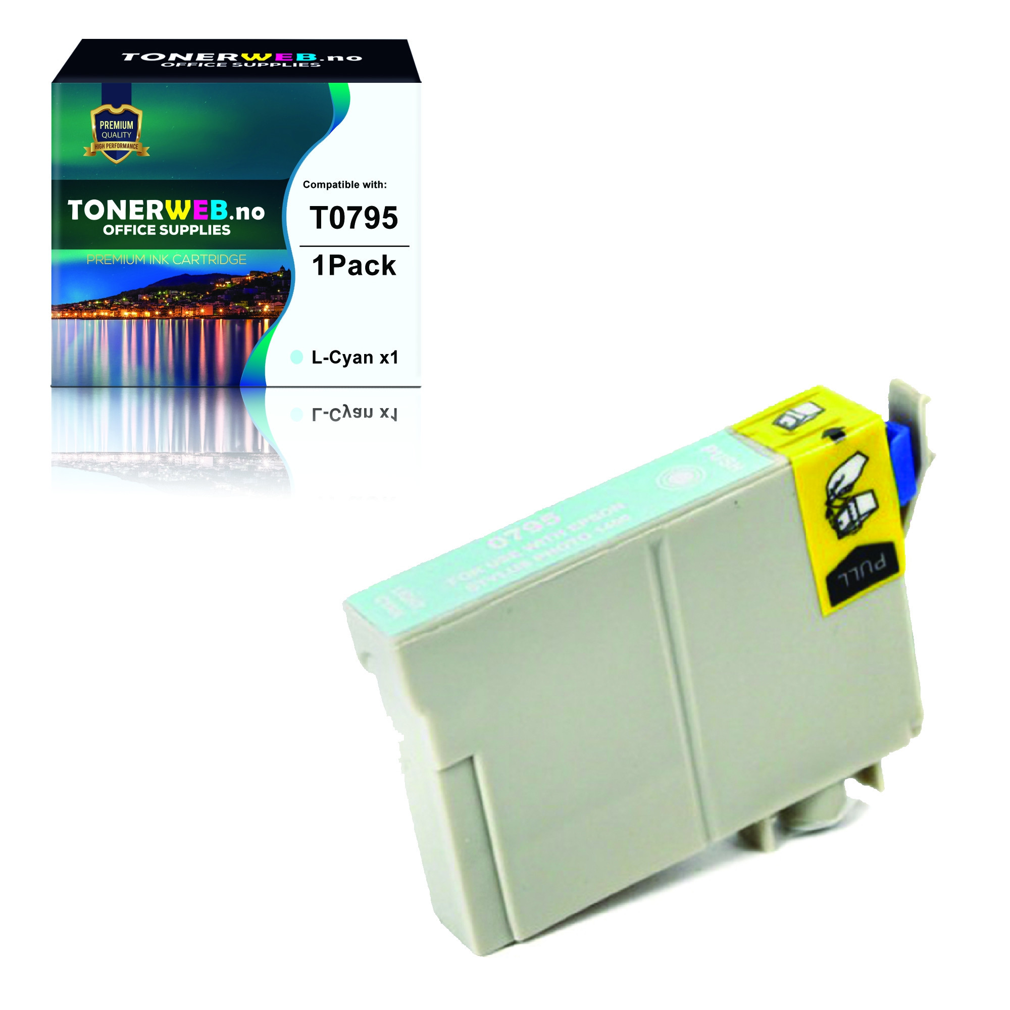 BildeEpson T0795 LC (lys cyan) blekkpatron 17 ml - kompatibel
