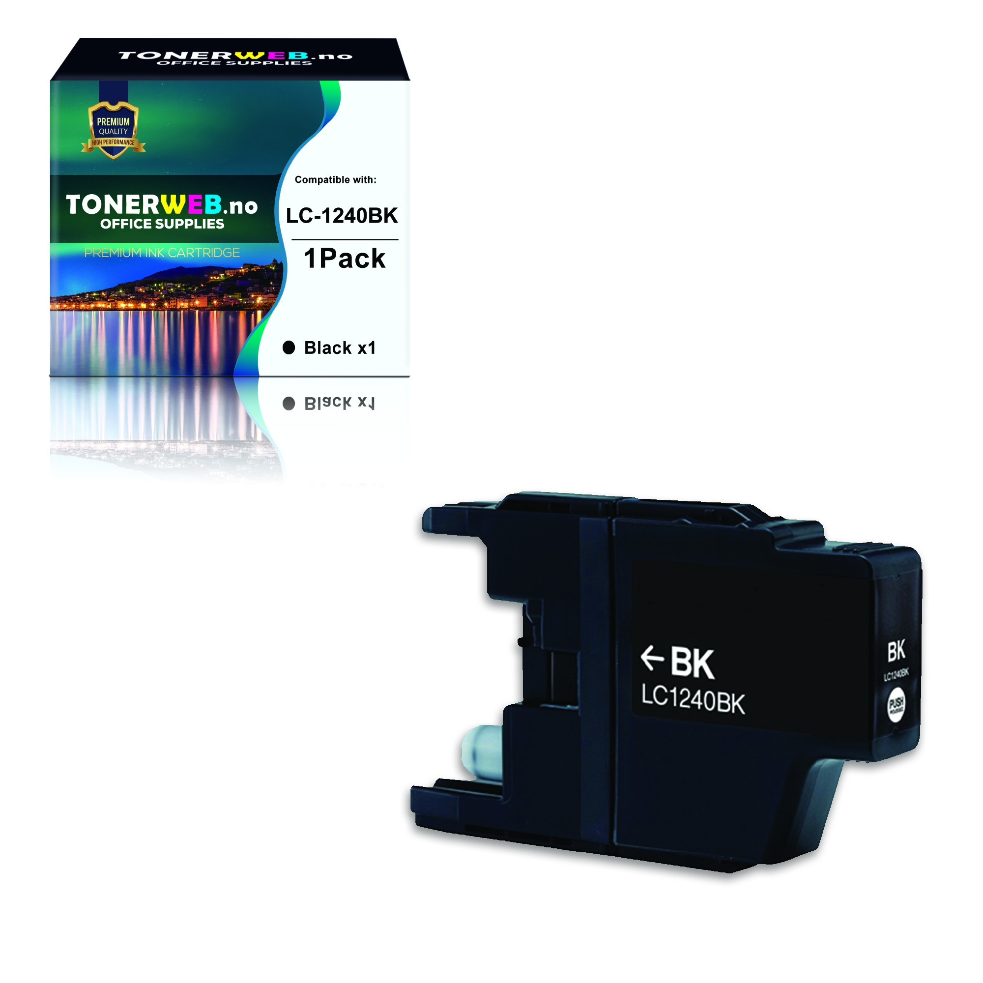 BildeBrother LC1240 BK (svart) blekkpatron 32 ml - kompatibel