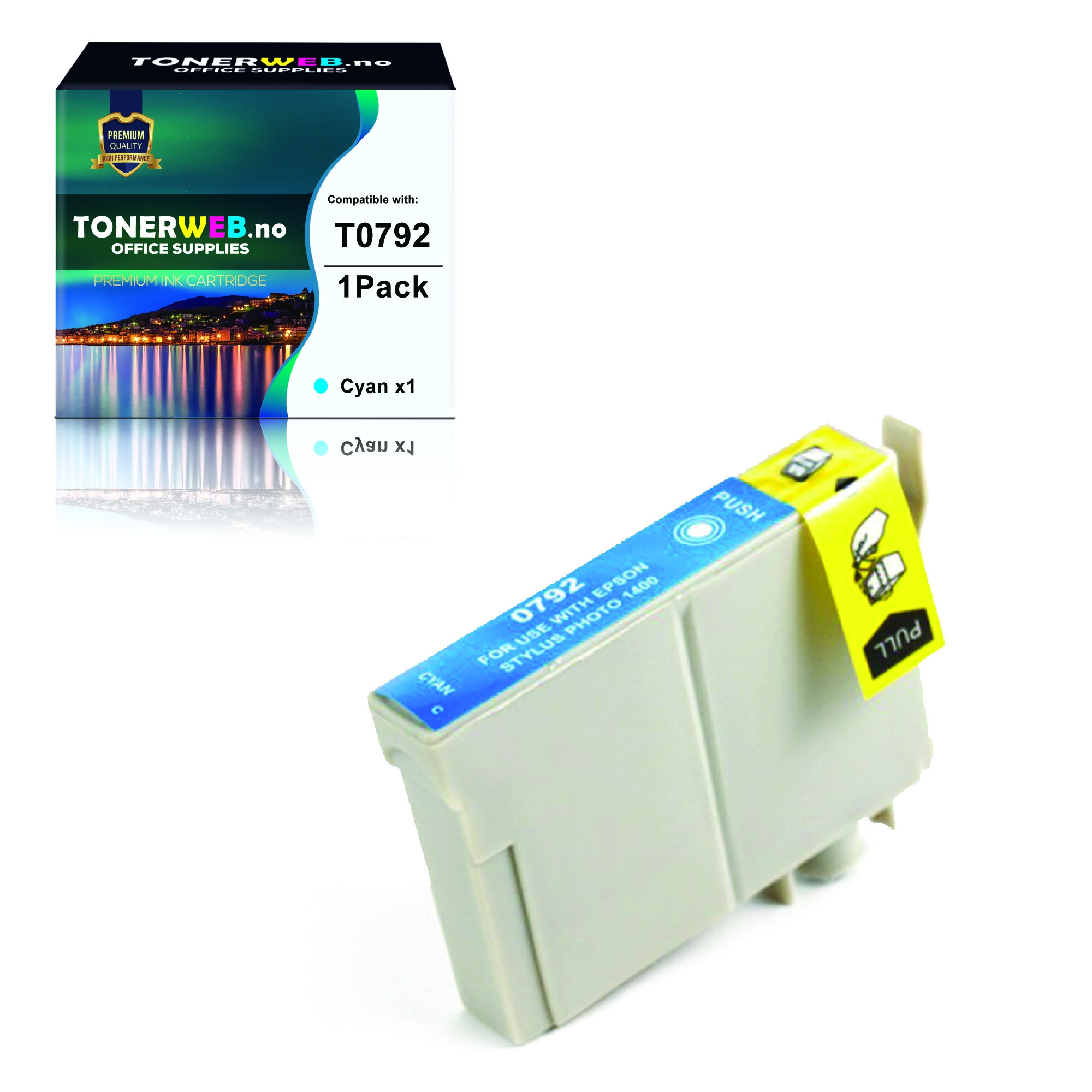 BildeEpson T0792 C (cyan) blekkpatron 17 ml - kompatibel