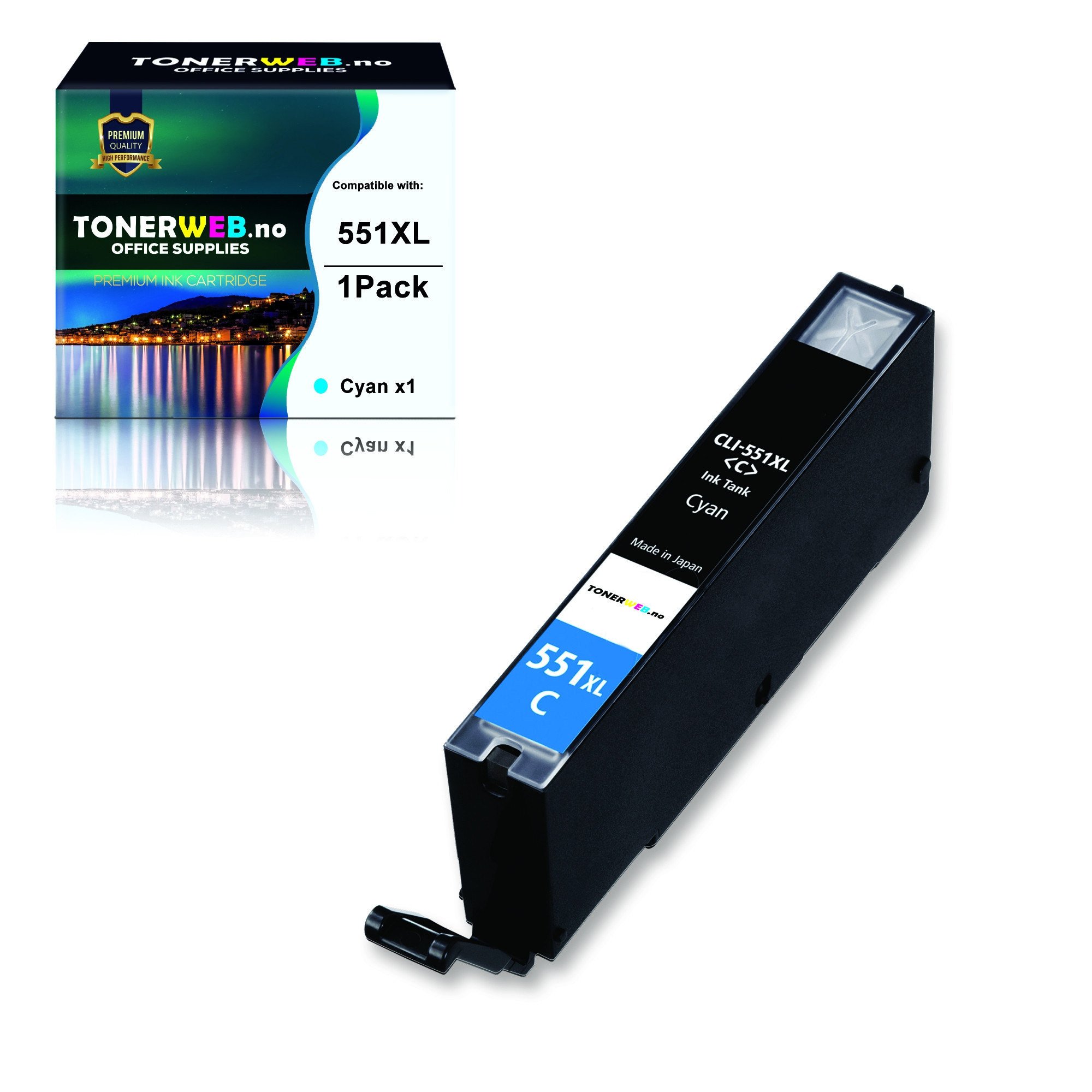 Canon CLI-551XL C (cyan) blekkpatron 12 ml - kompatibel