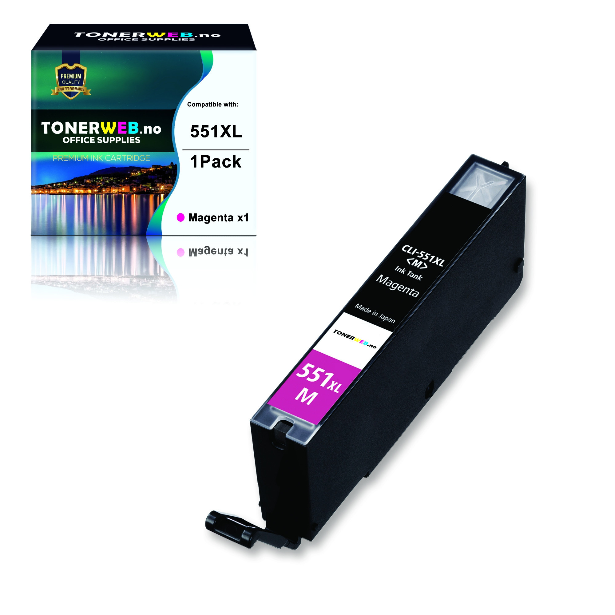 BildeCanon CLI-551XL M (magenta) blekkpatron 12 ml - kompatibel