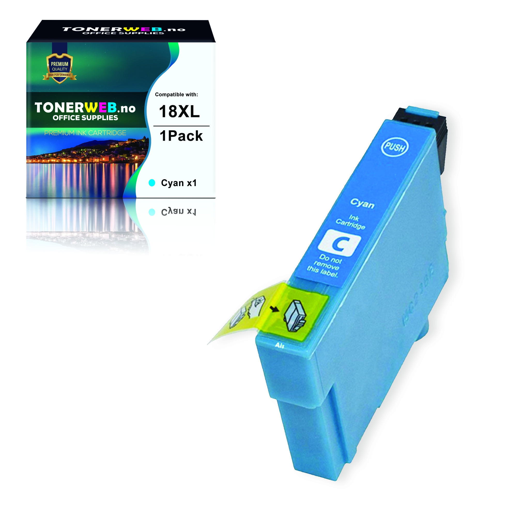 Epson 18XL C (cyan) blekkpatron høykapasitet 13 ml - kompatibel