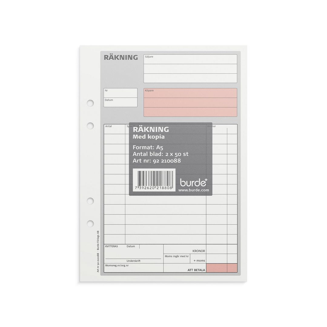 BildeBlankett räkning m. kopia A5 50 blad