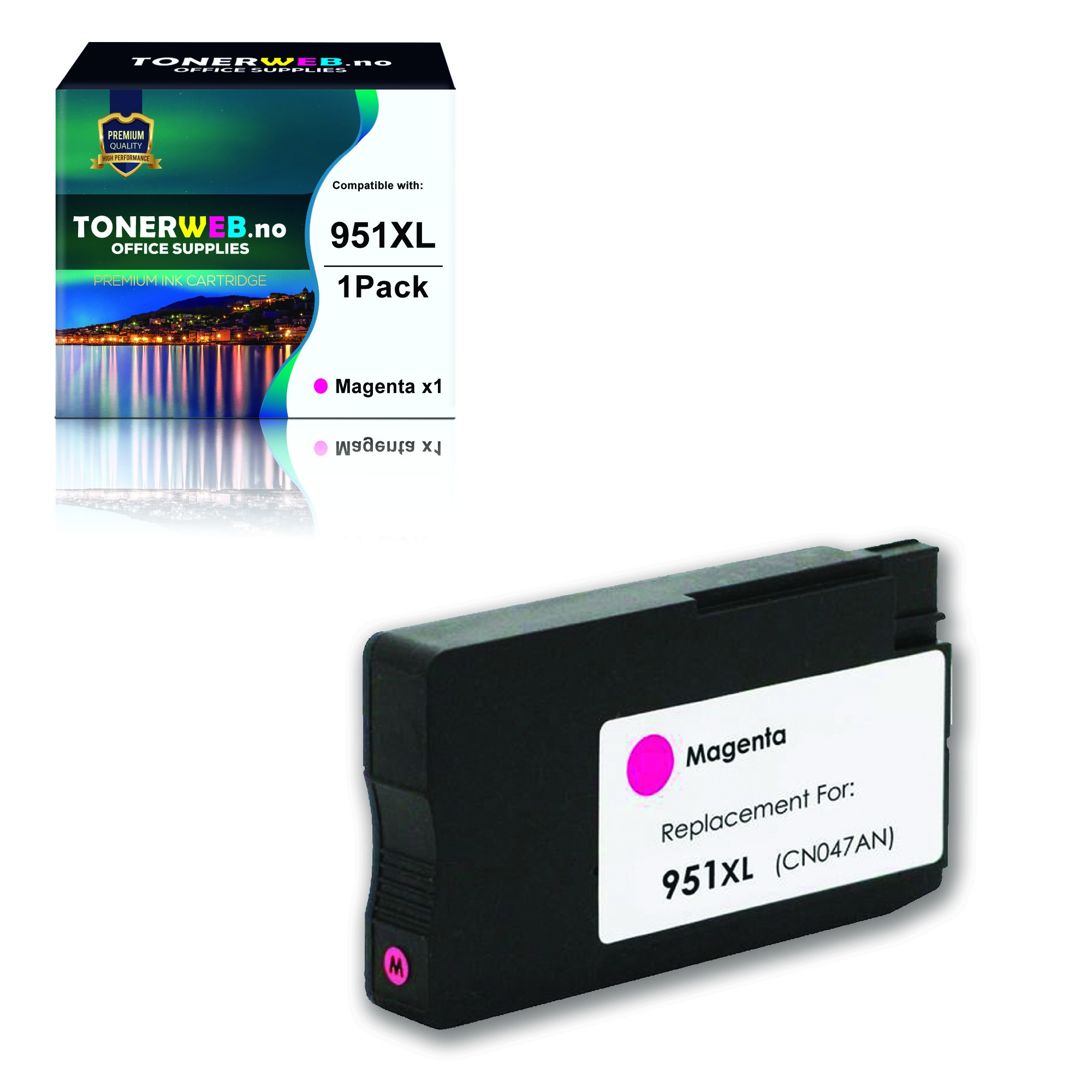 BildeHP 951XL M (magenta) blekkpatron 28 ml - kompatibel