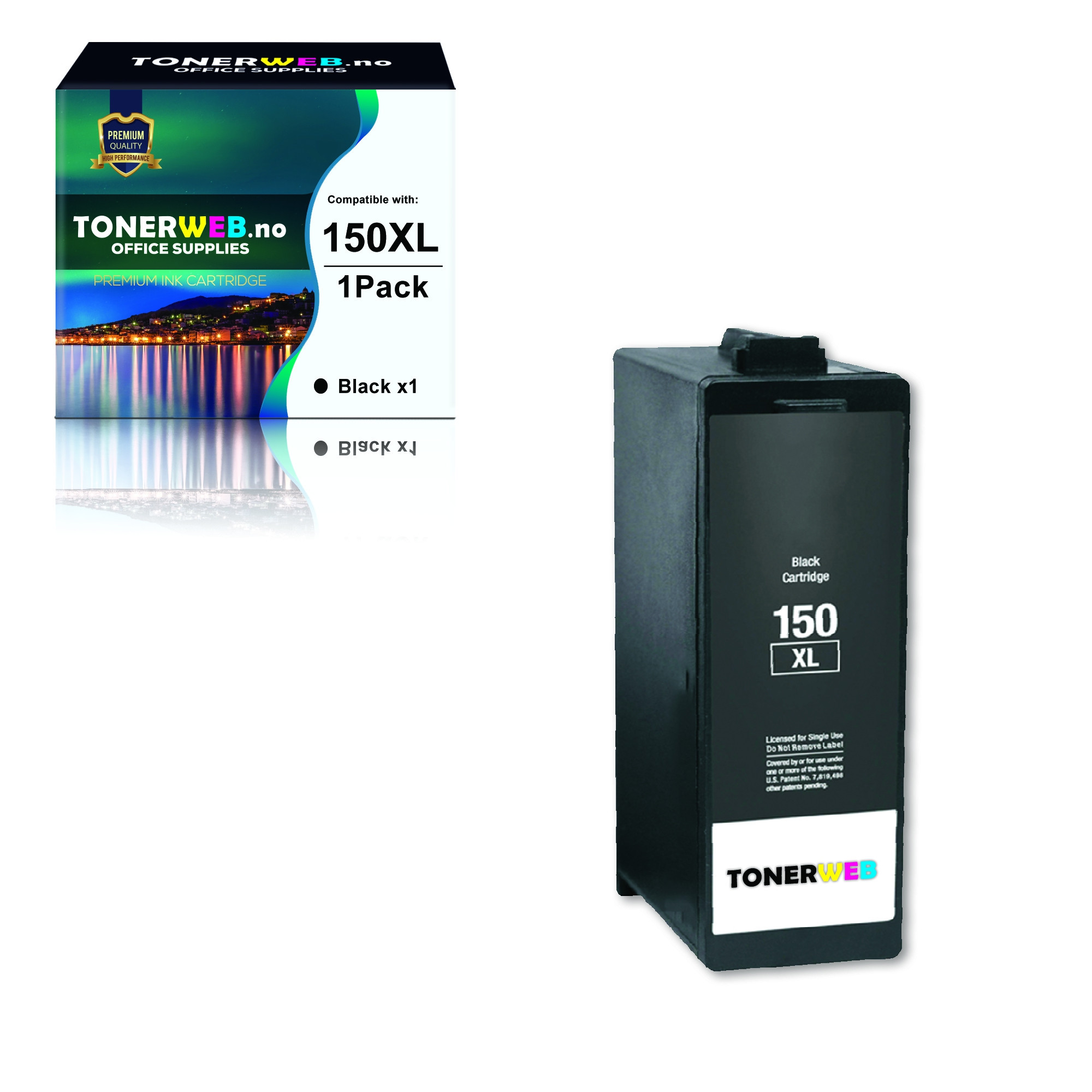 BildeLexmark Blekkpatron Sort 150 XL (29 ml) - Erstatter14N1614E