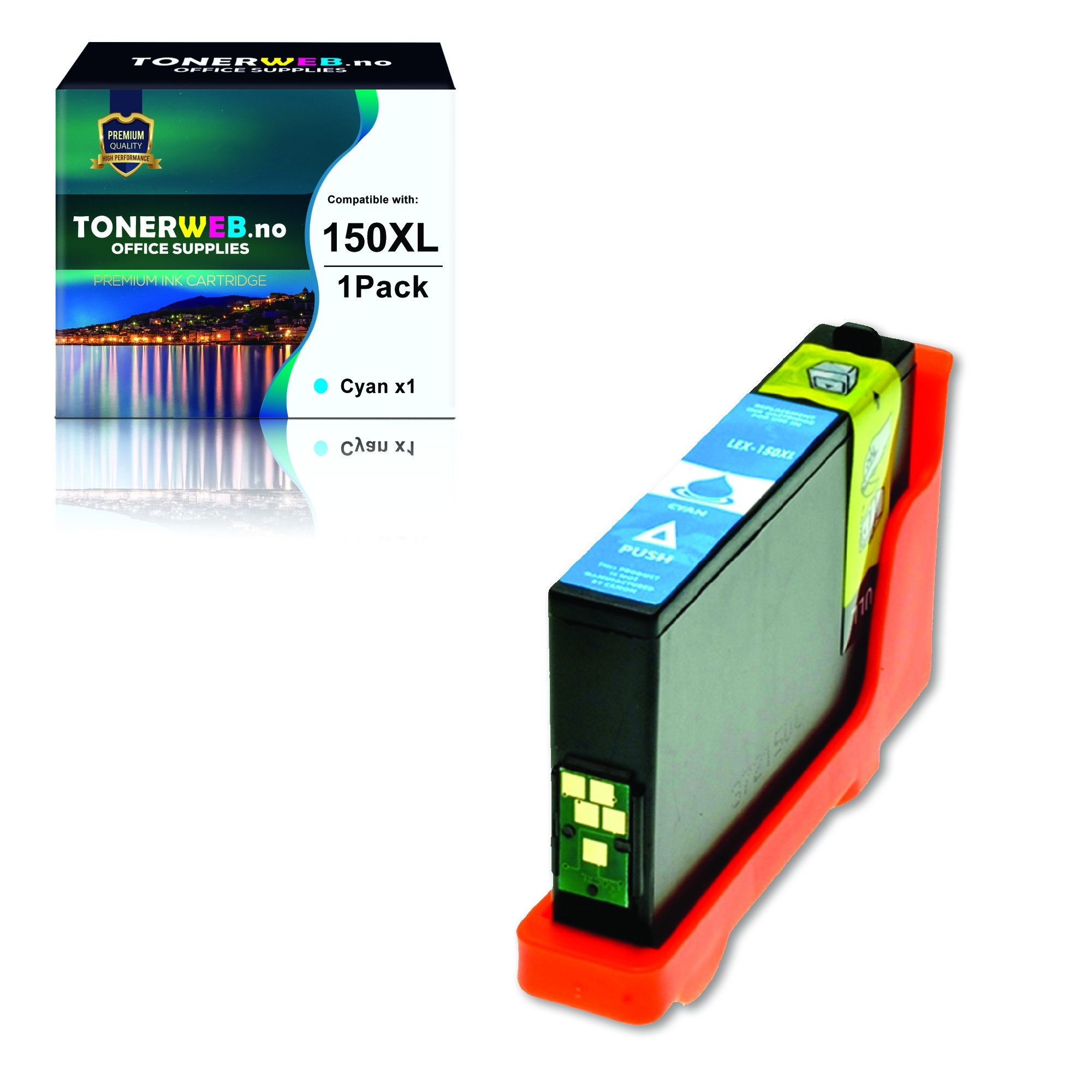 BildeLexmark Blekkpatron Cyan 150 XL (13,8 ml) - Erstatter 14N1615E