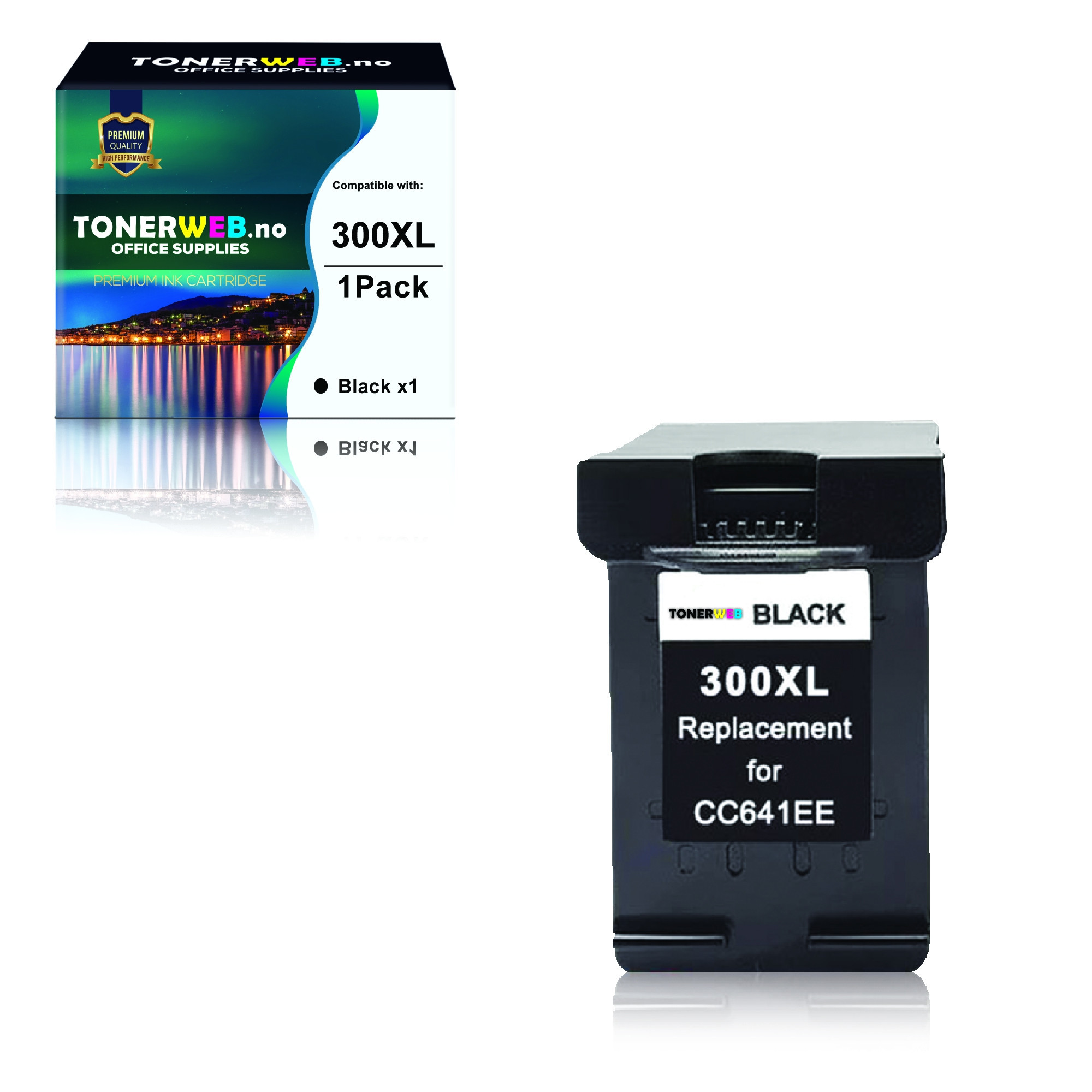 HP 300XL BK (svart) blekkpatron 18 ml - kompatibel