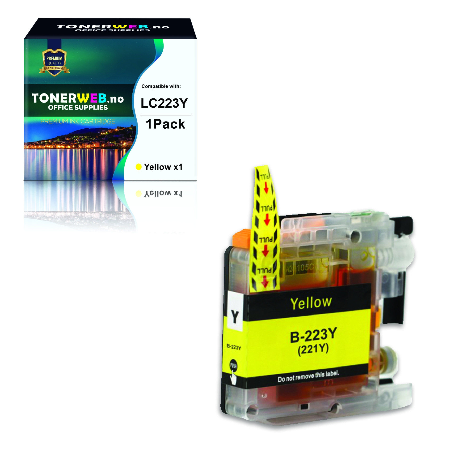 BildeBrother LC223 Y (gul) blekkpatron 9 ml - kompatibel