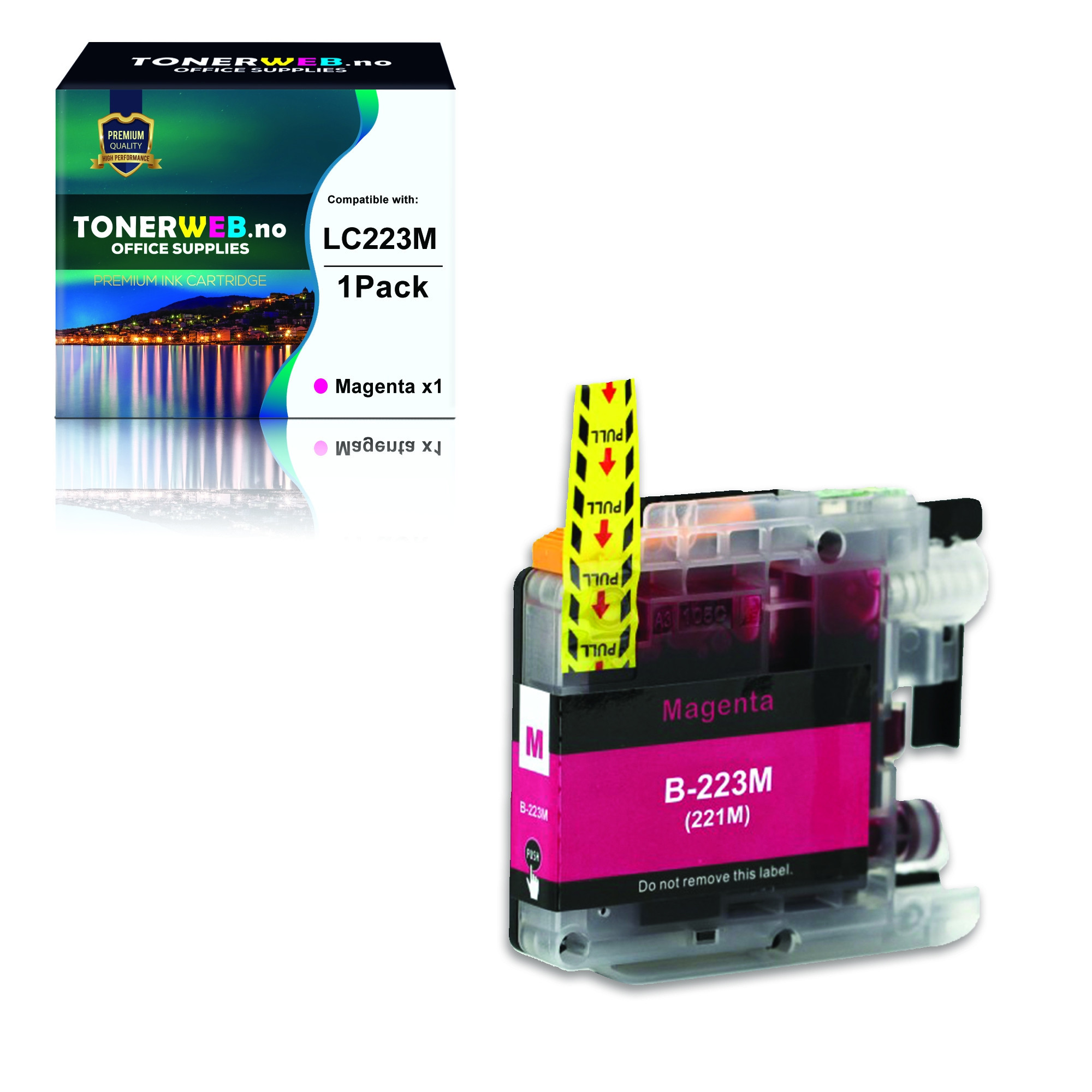 BildeBrother LC223 M (magenta) blekkpatron 9 ml - kompatibel