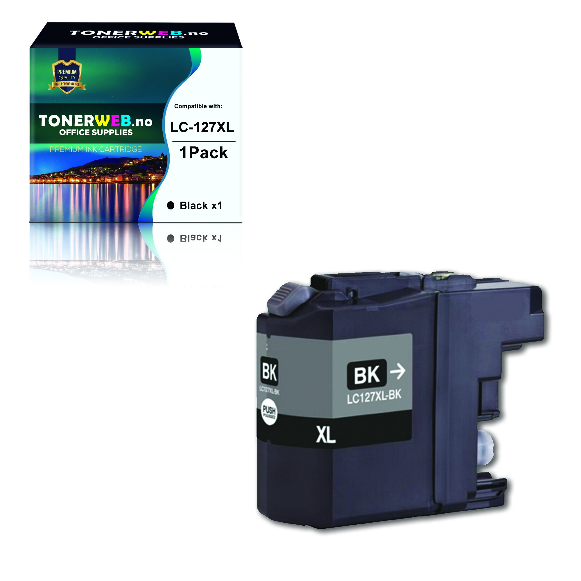 BildeBrother LC127XL BK (svart) blekkpatron 35,6 ml - kompatibel