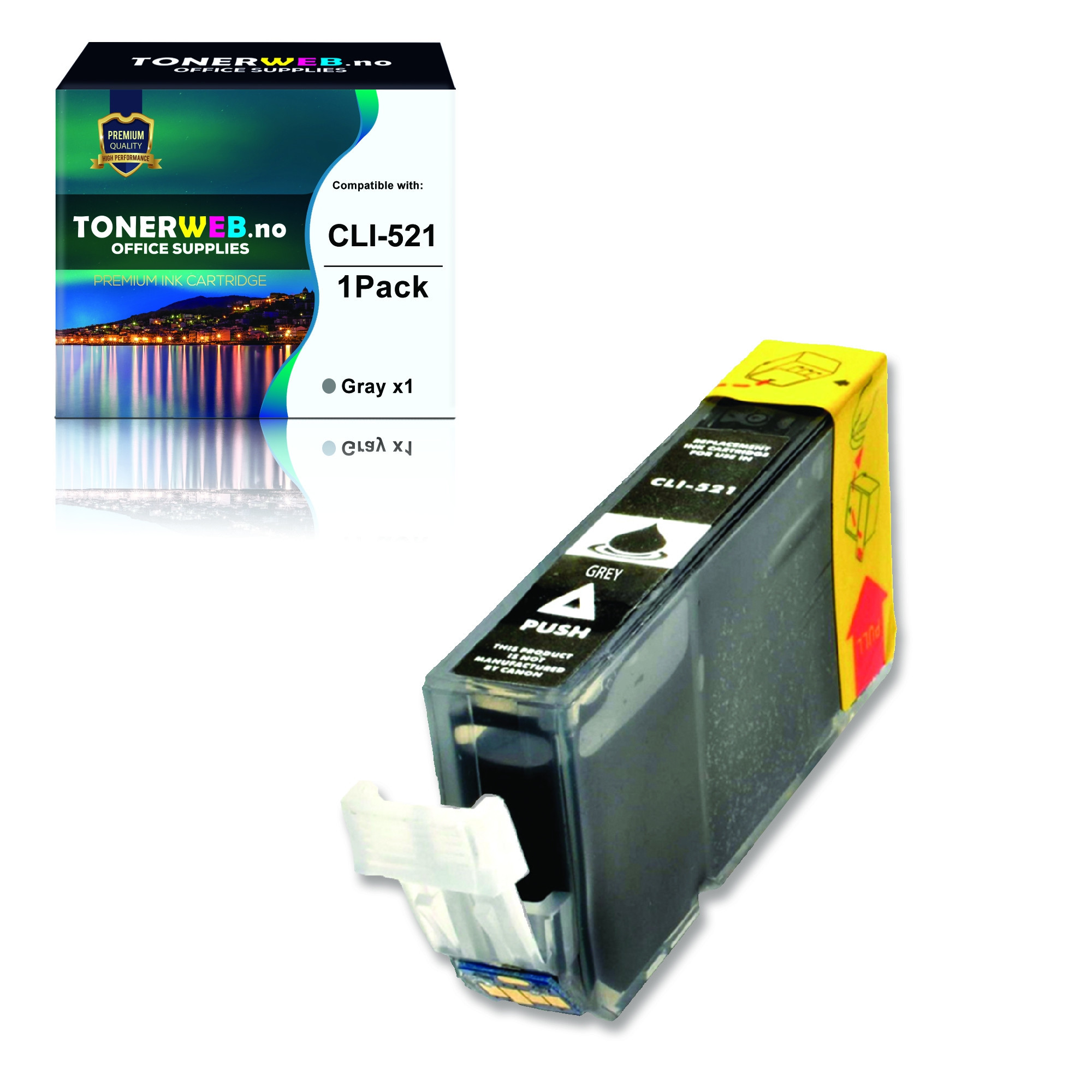 Canon CLI-521 G (grå) blekkpatron 9 ml - kompatibel