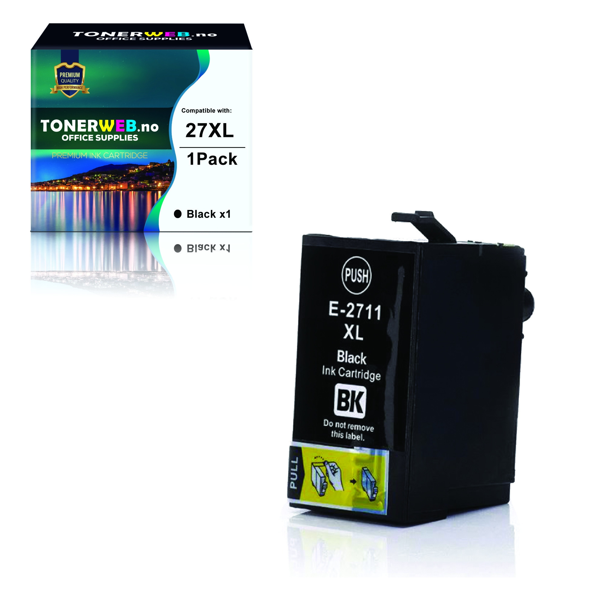 Epson 27XL BK (svart) blekkpatron 32 ml - kompatibel