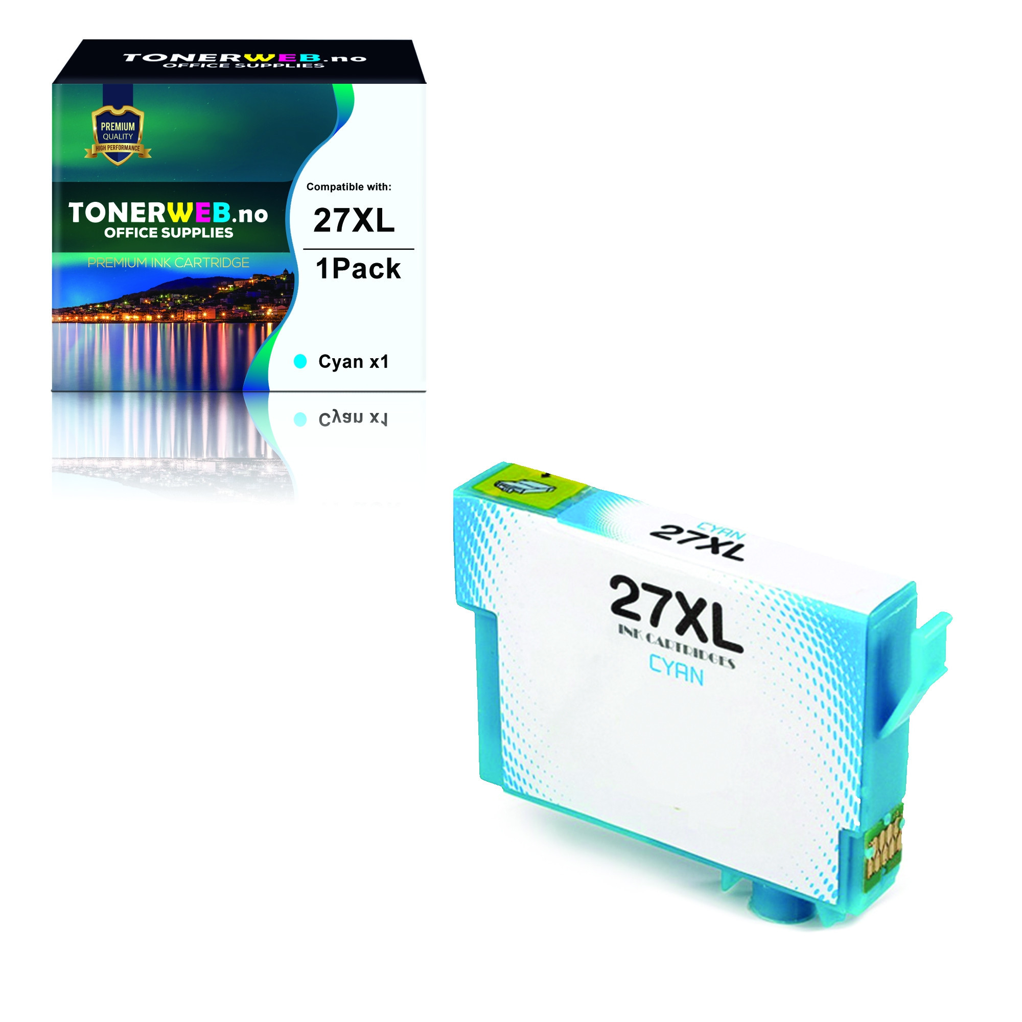 Epson 27XL C (cyan) blekkpatron 14,6 ml - kompatibel