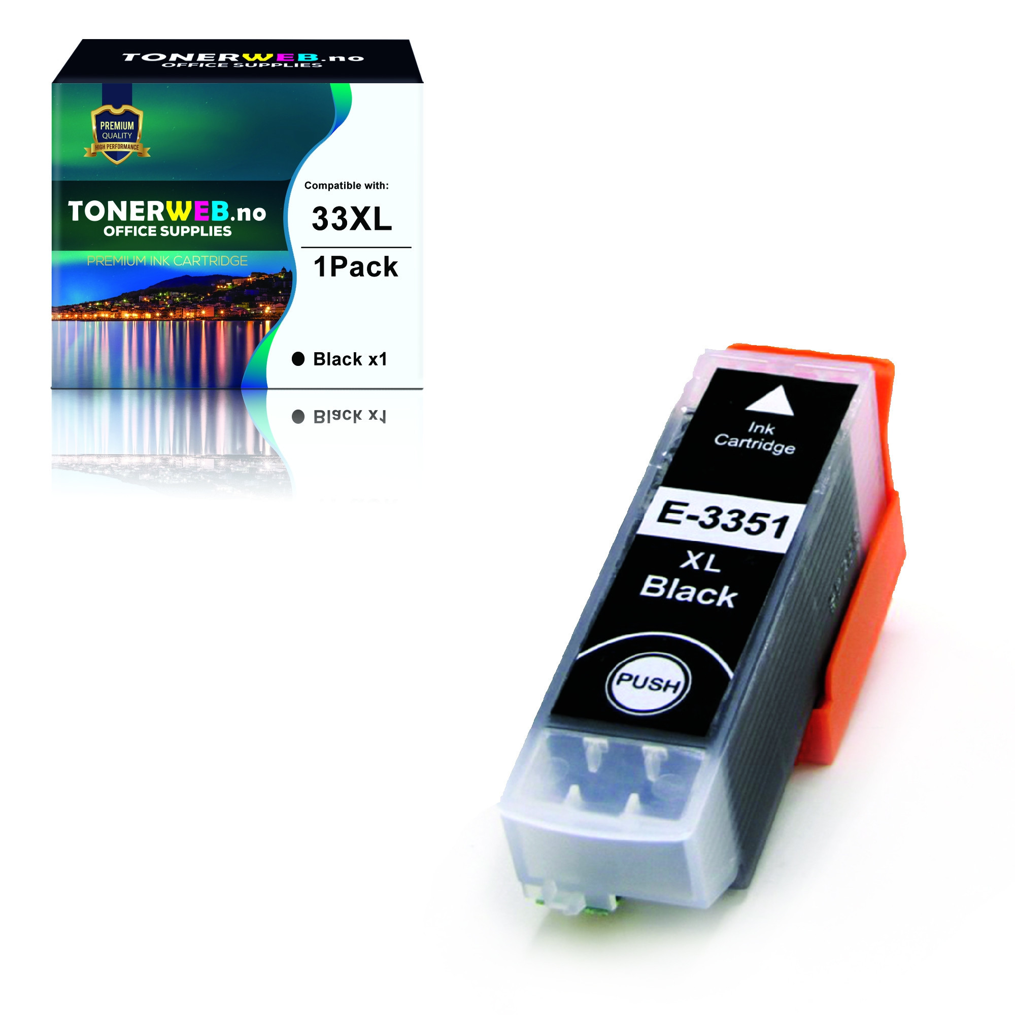 Epson 33XL BK (svart) blekkpatron 24,4 ml - kompatibel
