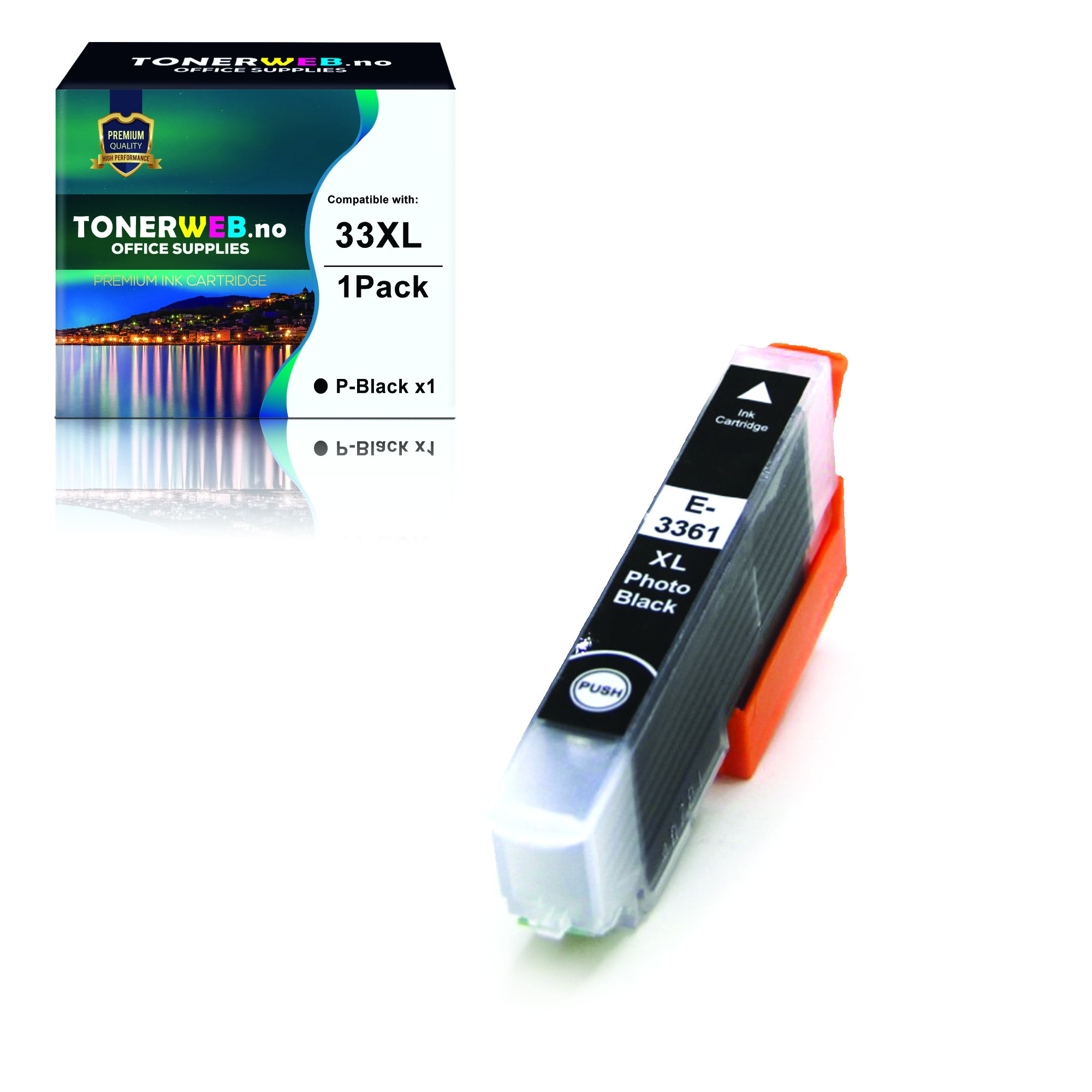 Epson 33XL PBK (foto svart) blekkpatron 13,8 ml - kompatibel