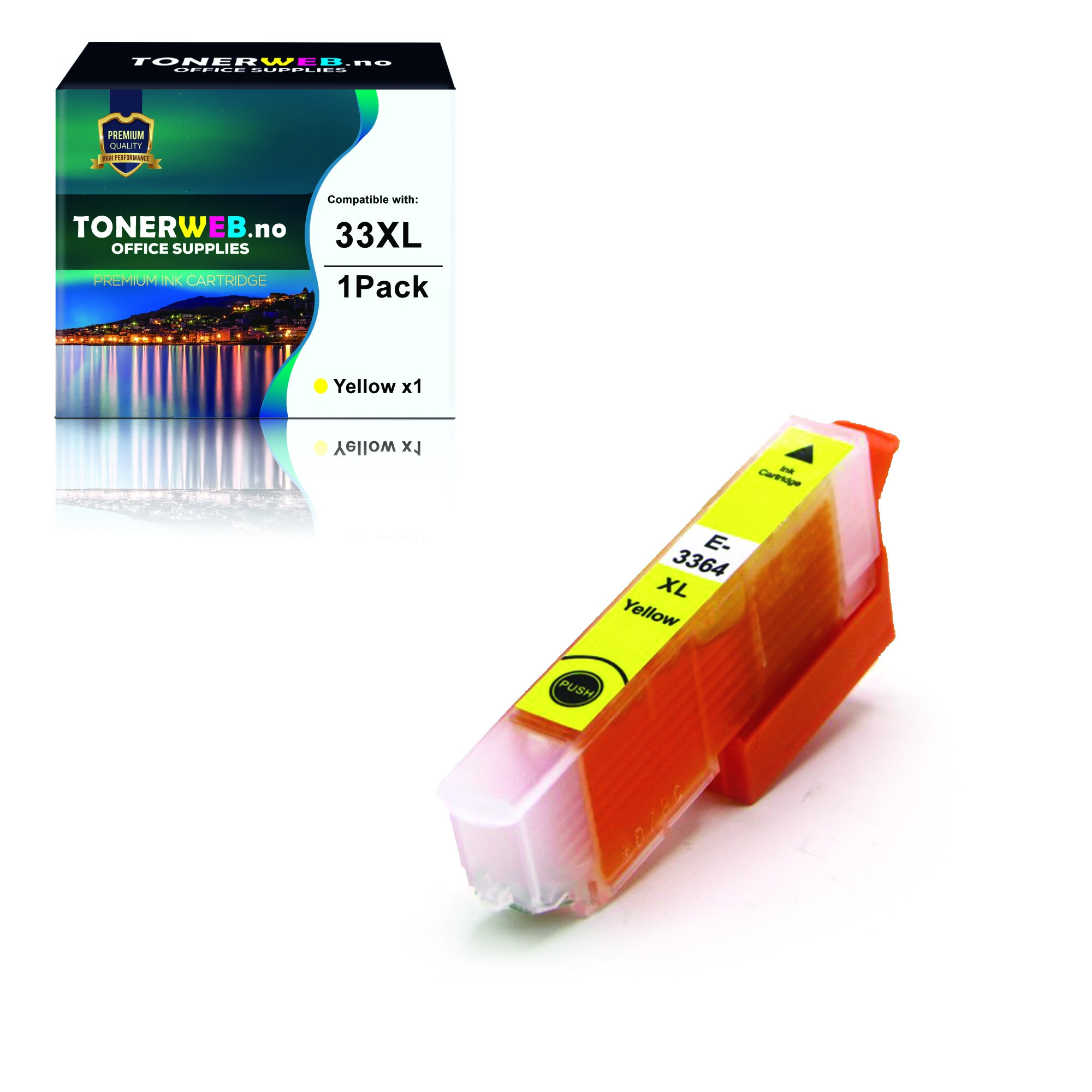 Epson 33XL Y (gul) blekkpatron 13,8 ml - kompatibel