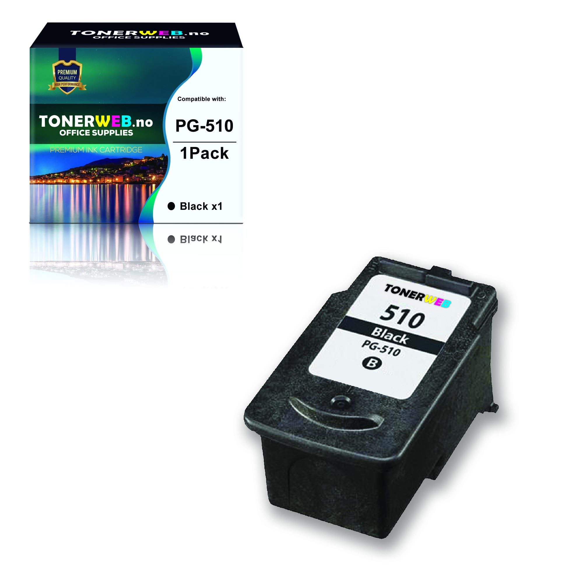 Canon PG-510 BK (svart) blekkpatron 9 ml - kompatibel
