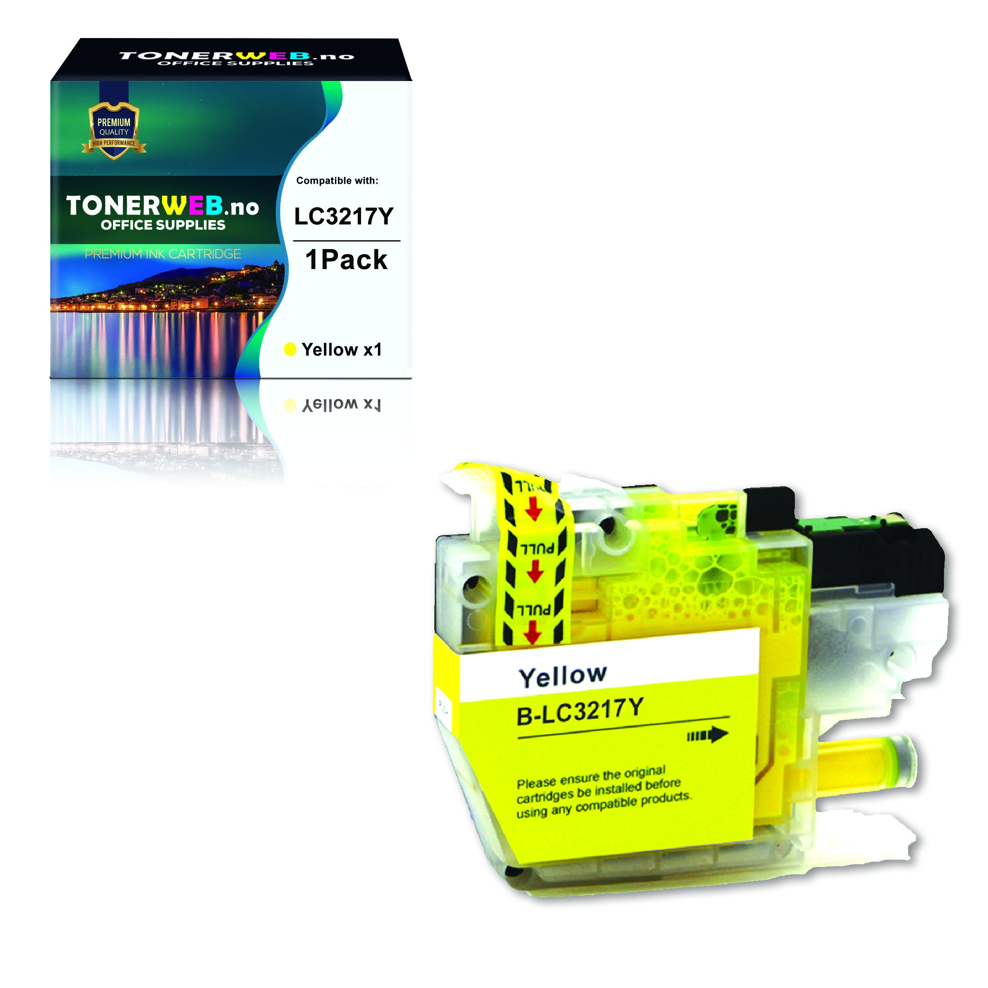 Brother LC3217 Y (gul) blekkpatron 550 sider - kompatibel