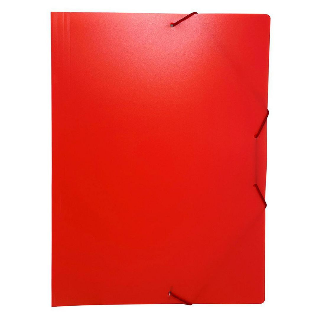 BildeGummibandsmapp u.kl. A4 plast röd