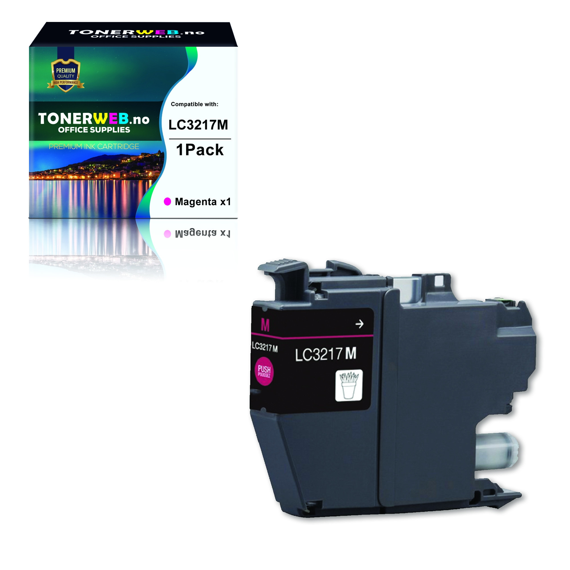 Brother LC3217 M (magenta) blekkpatron 550 sider - kompatibel