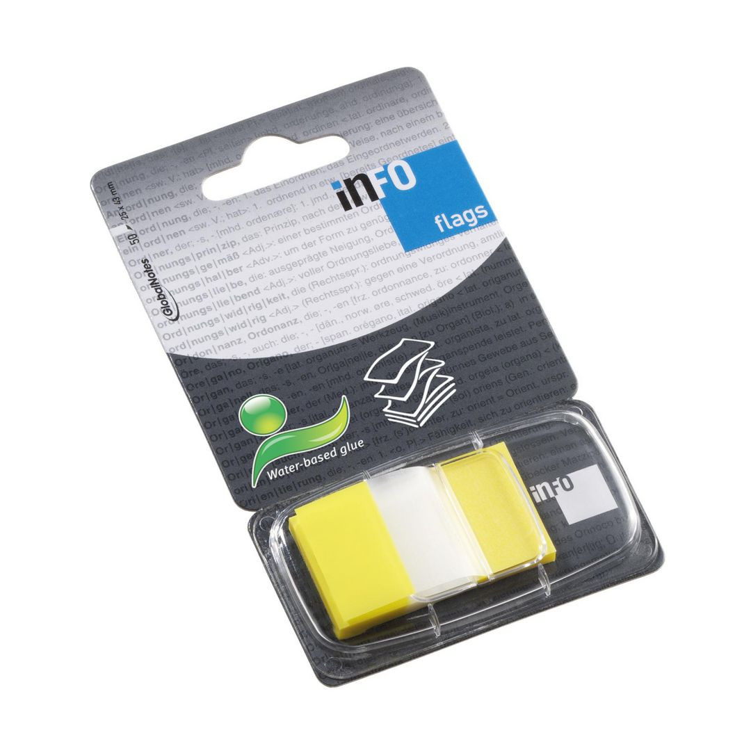 BildeIndex INFO NOTES 25x43mm gul 50/fp