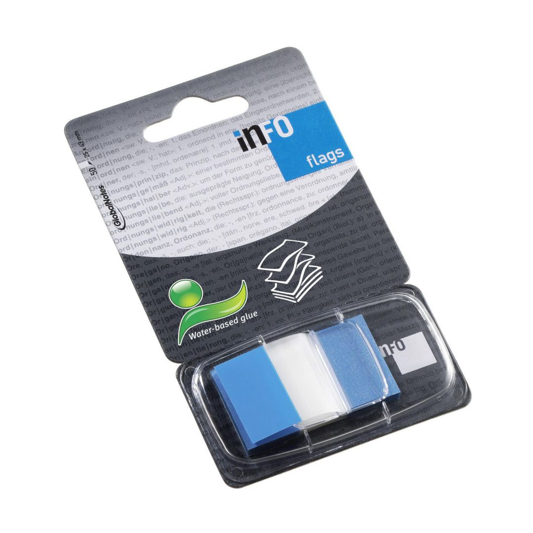 BildeIndex INFO NOTES 25x43mm blå 50/fp