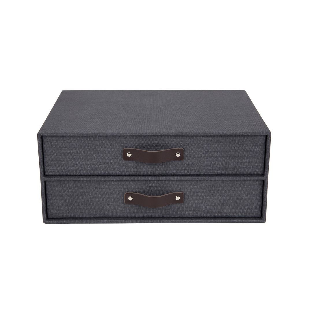 BildeSkrivbordsbyrå kart. m. läderhand. svart