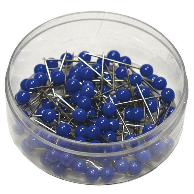 BildeKartnålar ACTUAL runda blå 100/fp