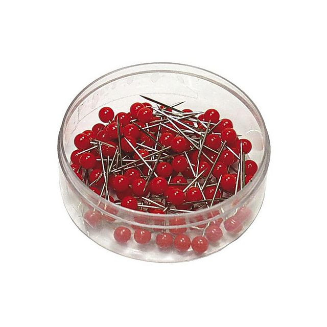 BildeKartnålar ACTUAL runda röd 100/fp