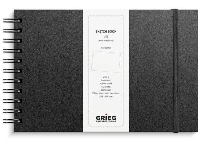 BildeSkissblock GRIEG A5 liggande 150g svart