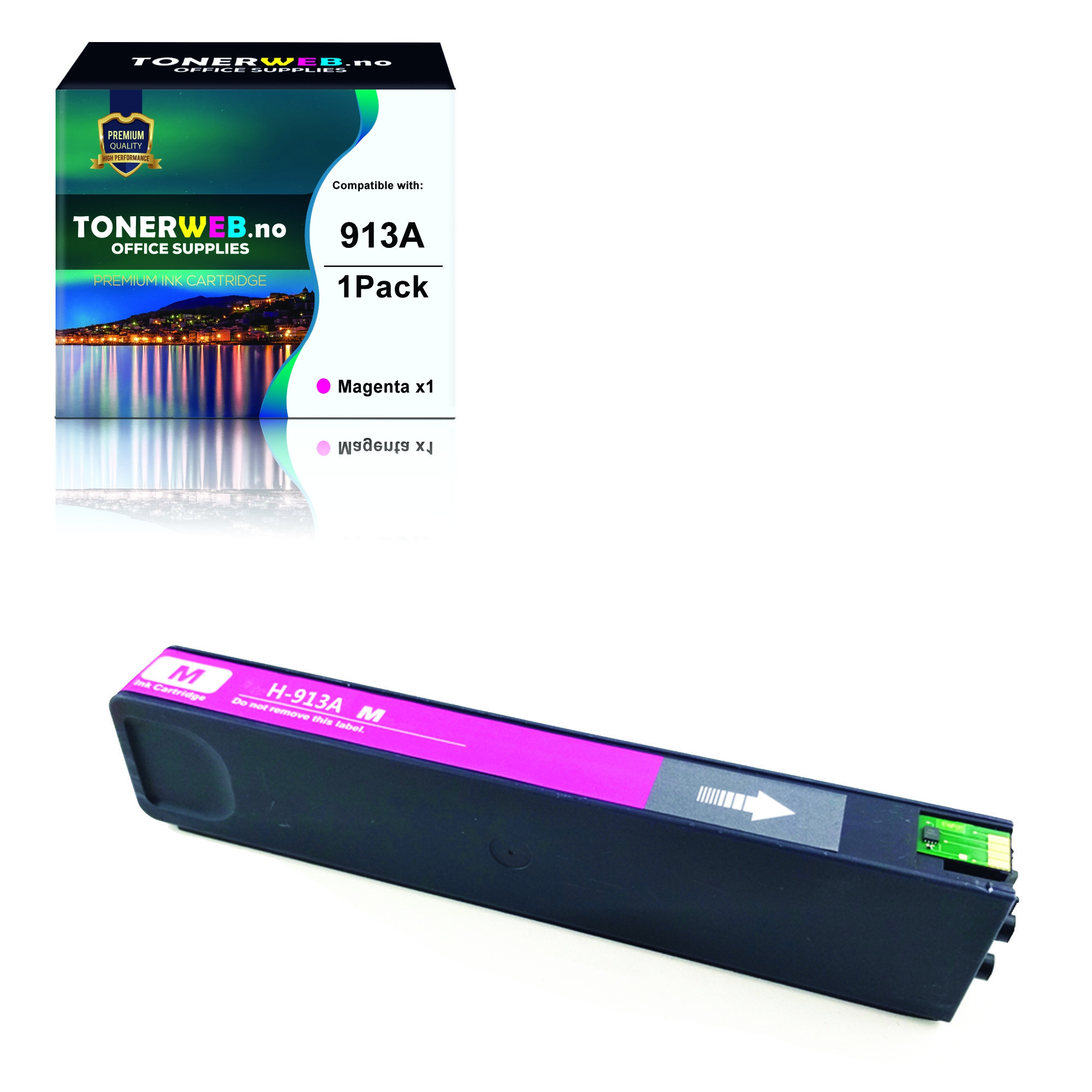HP 913A M (magenta) blekkpatron 3000 sider - kompatibel