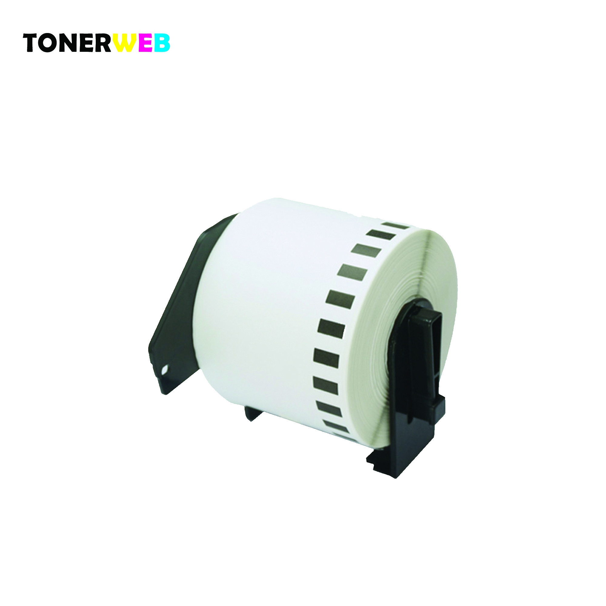 Løpende Taperull, erstatter Brother DK-22205 Sort På Hvit 62mm (30.48m)