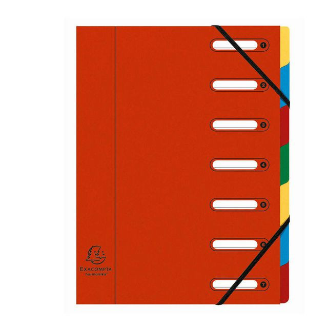 BildeSorteringsmapp EXACOMPTA 7-flik röd