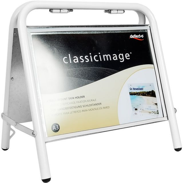 BildeGatuställ A3 liggande vit 'Mäklarställ'