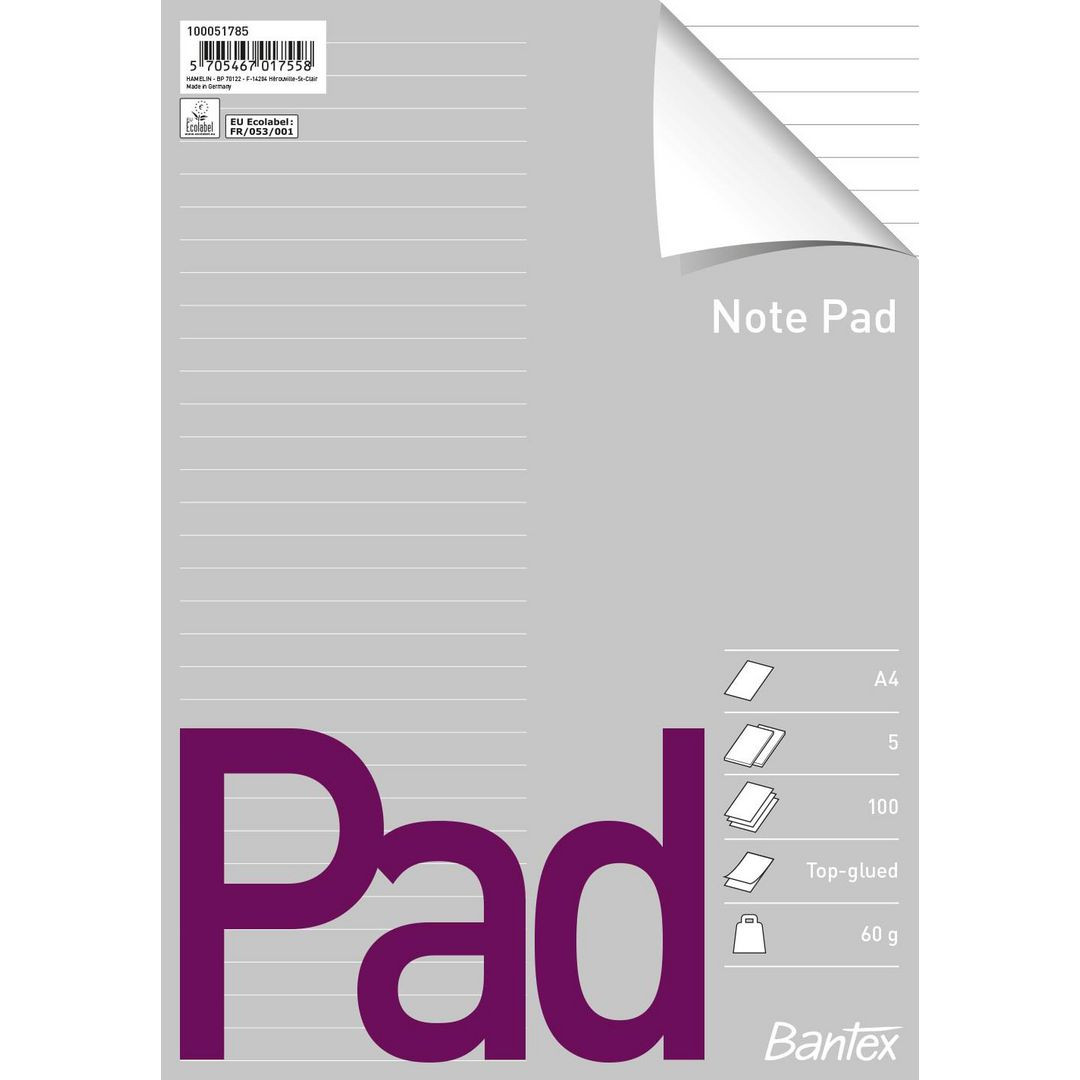 BildeBlock med topplimning BANTEX A4 lin