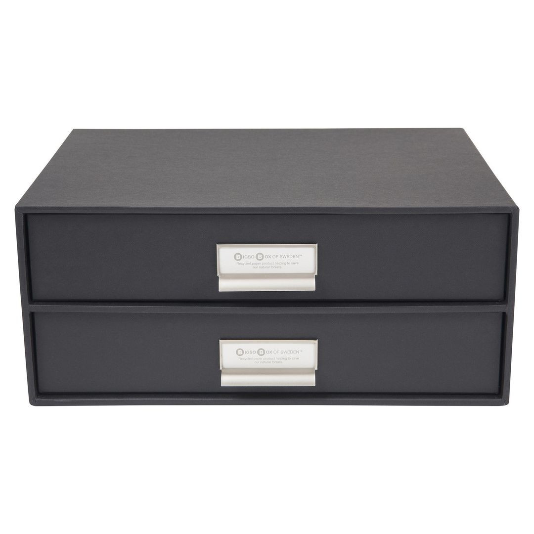 BildeSkrivbordsbyrå kartong 2-lådor grå