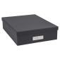 Förvaringsbox m.lock kartong A4 grå