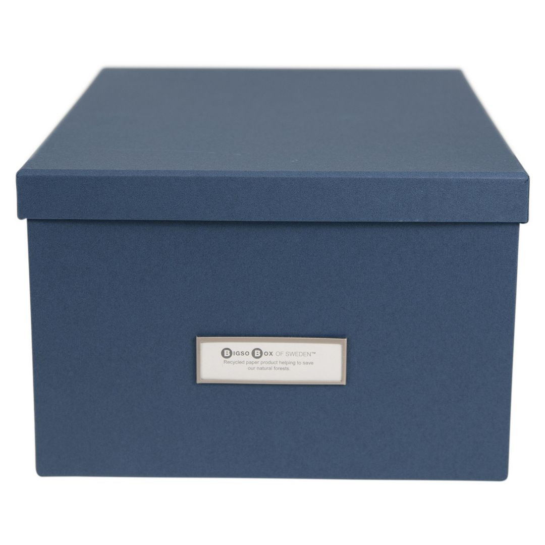BildeFörvaringsbox m.lock kartong blå