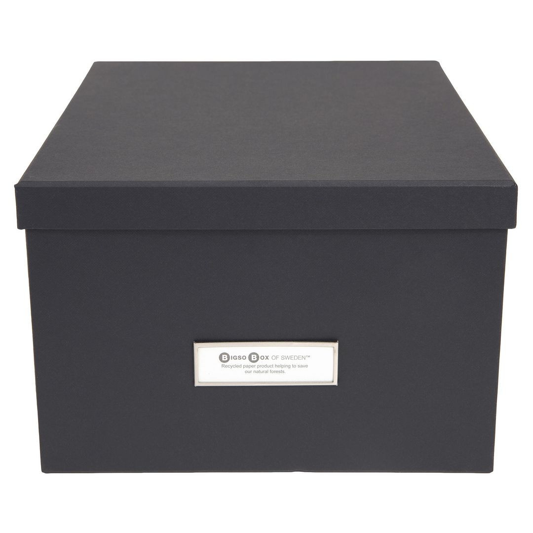 BildeFörvaringsbox m.lock kartong grå