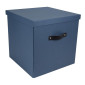 Förvaringsbox m.lock kartong stor blå