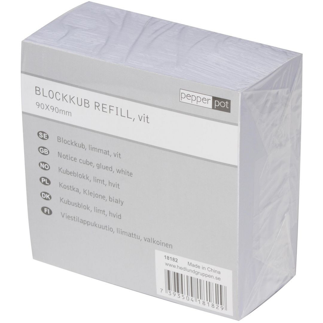 BildeBlockkub Pepperpot 90x90 500ark vit