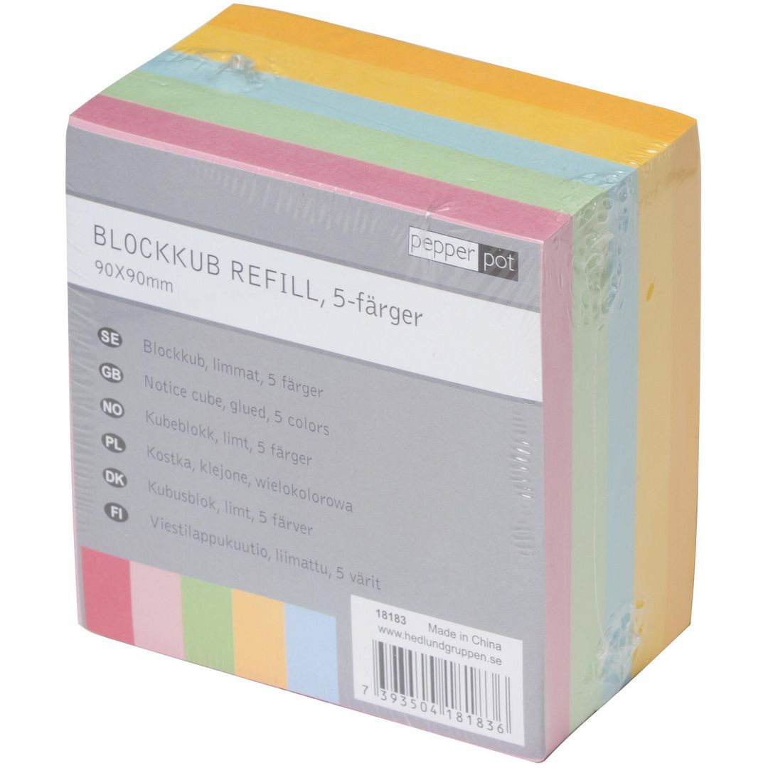 BildeBlockkub 90x90mm 500ark färgat