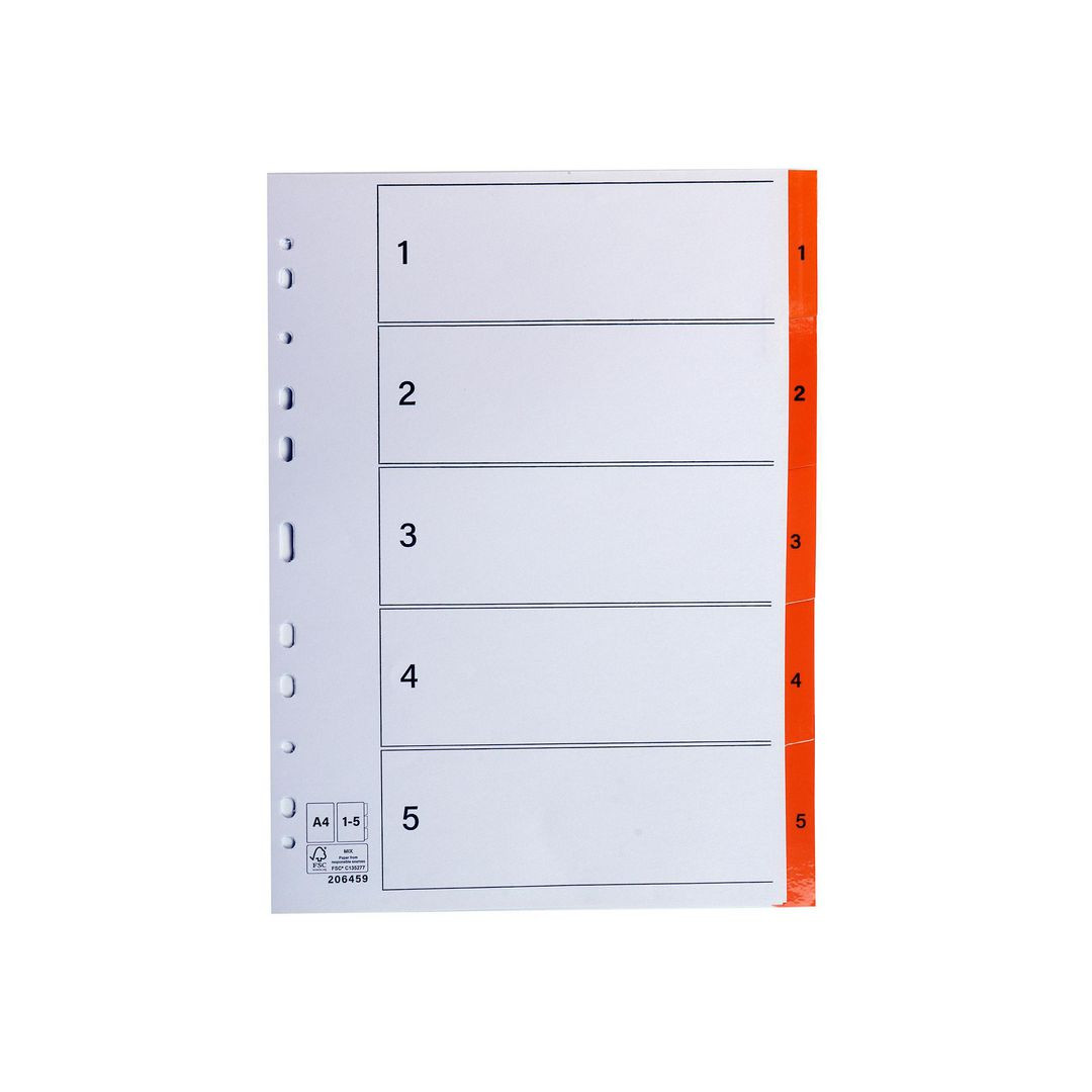 BildeRegister plastflik 1-5 orange 20/fp