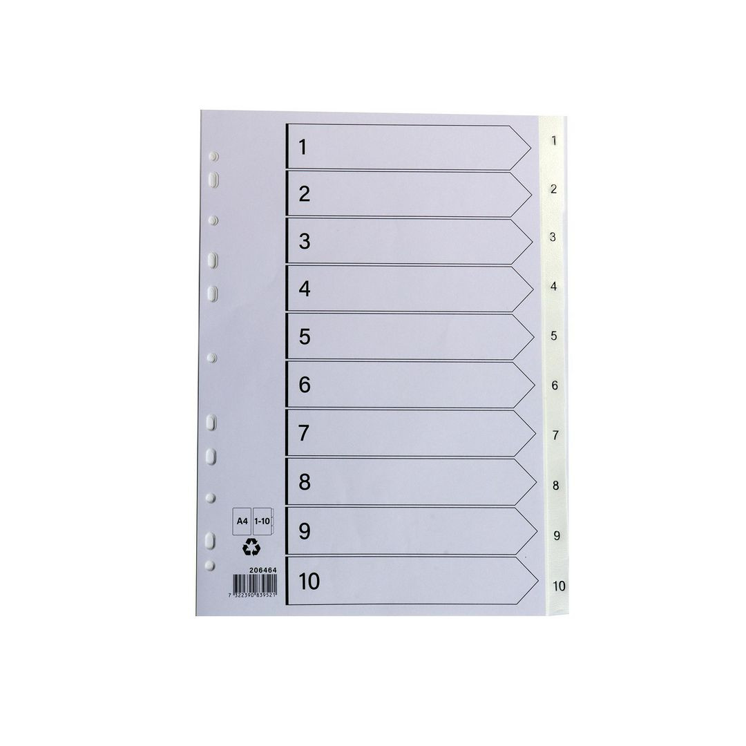 BildePlastregister A4 1-10 vit
