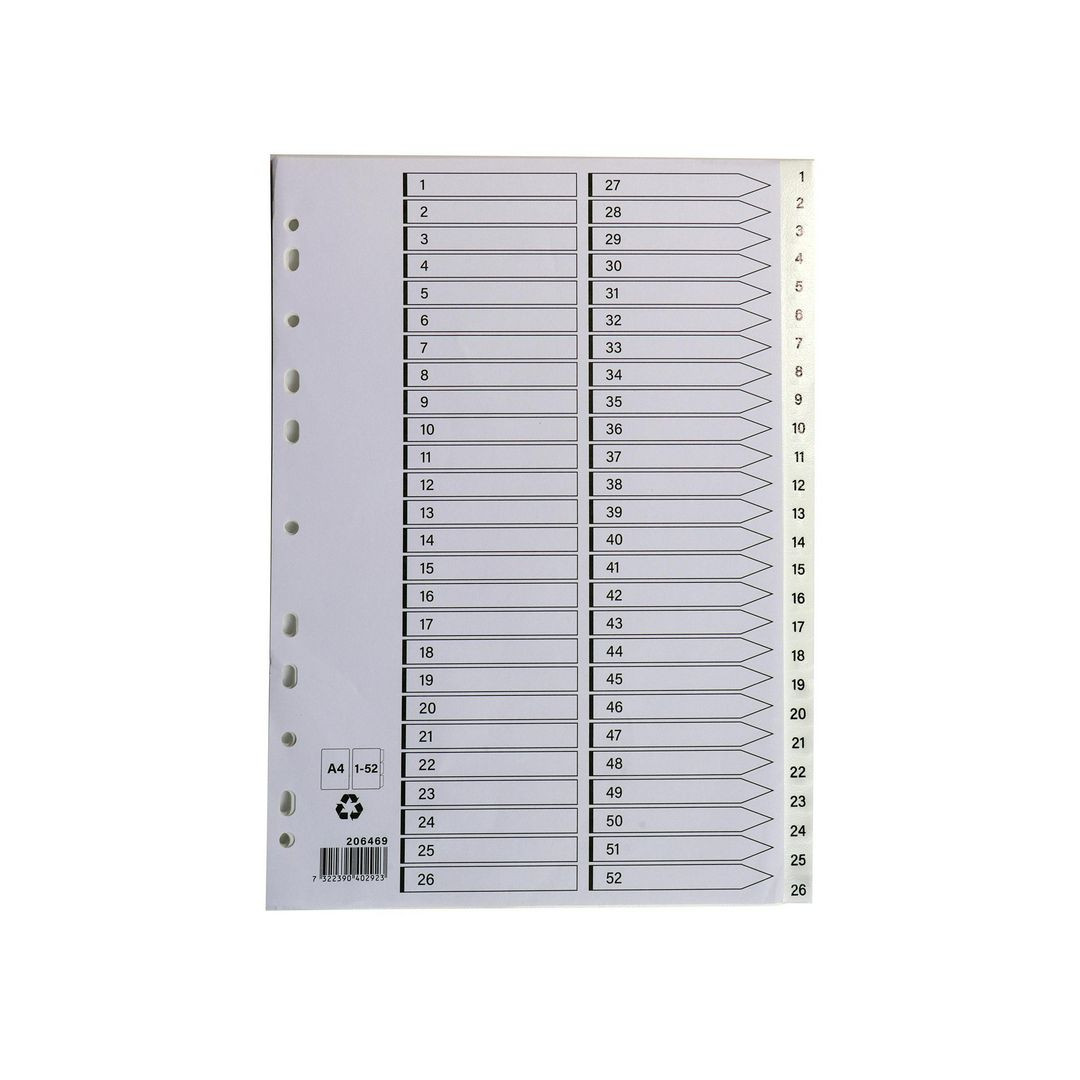 BildePlastregister A4 1-52 vit