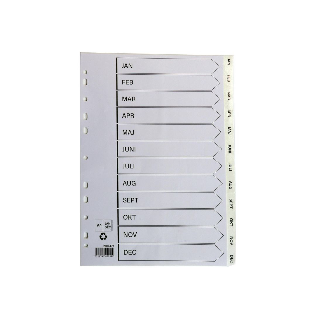 BildePlastregister A4 jan-dec vit